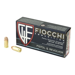 Fiocchi Ammunition, Centerfire Pistol, 380ACP, 95 GR, FMJ, 50 BX