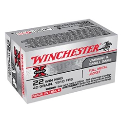 Winchester Ammunition, 22 WMR, 40 GR, FMJ, 50BX