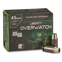 Liberty Ammunition 45 ACP Overwatch 20 Bx 105gr