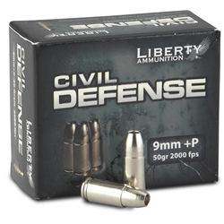 Liberty Ammunition 9mm +P Civil Defense 50 gr 20 Bx