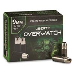 Liberty Ammunition 9mm Overwatch 20 Bx 72 gr