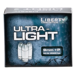 Liberty Ammunition 9mm +P Ultra Light 20 Bx 50gr