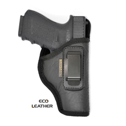 Houston Gun Holsters ECO - LEATHER Holster IWB with metal clip, Black, Size: 57A (LH)