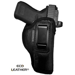 Houston Gun Holsters ECO - LEATHER Holster IWB with metal clip, Black, Size: 58A (RH), Optic Ready