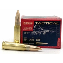 Norma Ammunition, Range & Training, 7.62X39, 124GR, FMJ, 20 BX