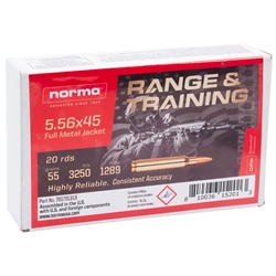 Norma Ammunition, Range & Training, 5.56x45mmNATO 55 GR, FMJ, 20 BX