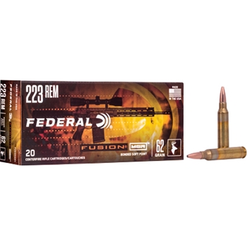 Federal Fusion, 223REM, 62 Grain, Soft Point, 20 BX