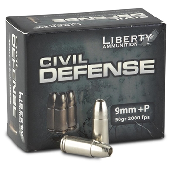 Liberty Ammunition 9mm +P Civil Defense 50 gr 20 Bx