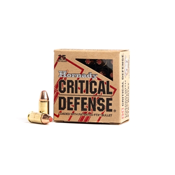 Hornady 90250 Critical Defense 9mm 115 GR FTX 25 Rounds