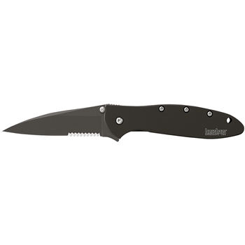 Kershaw, Leek, 3" Folding, Modified Drop Point, Part Serrated, Black