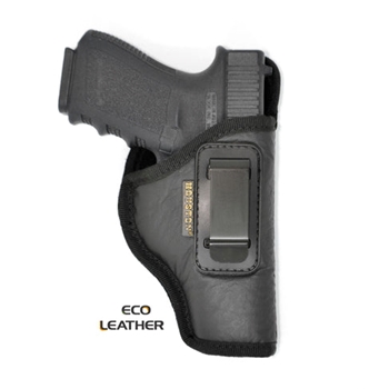 Houston Gun Holsters ECO - LEATHER Holster IWB with metal clip, Black, Size: 58A (RH)