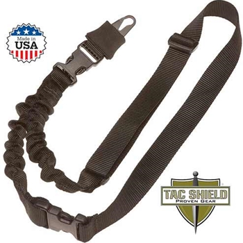 Tac Shield Shock Sling with Double QRB 1.25" W Single-Point Black Webbing for Rifle/Shotgun