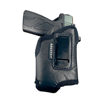 Houston Gun Holsters ECO - LEATHER Holster IWB with metal clip, Black, Size: 57GL (LH), Laser/Light