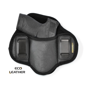 Houston Gun Holsters ECO - LEATHER IWH Dual Clip Softy Ambidextrous Holster, Black, Size: IWH2C-SM