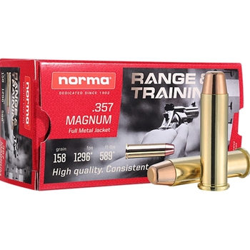 Norma Ammunition, Range & Training, 357 Magnum, 158 GR, FMJ