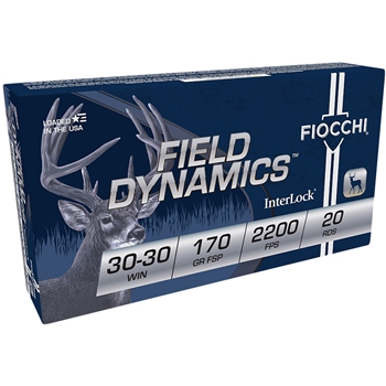 Fiocchi, Field Dynamics InterLock, 30-30 Win, 170 GR, Flat Soft Point, 20 BX