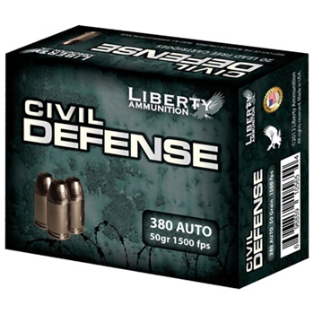 Liberty Ammunition 380 Auto 50 Gr Civil Defense 20Bx JHP