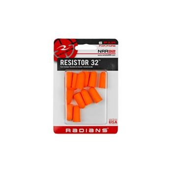 Radians, Resistor 32 Disposable Foam Earplugs, 6 Pair Uncorded