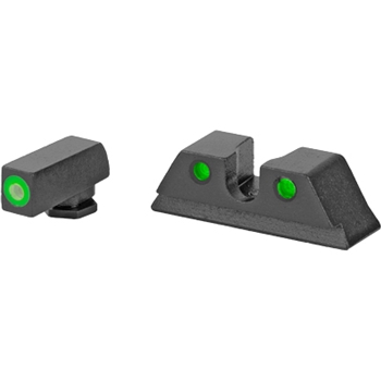 Meprolight, Hyper-Bright, Tritium Sight Set, Green Front/Green Rear, Fits Taurus G3C