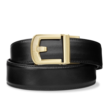 Kore Essentails, Black Leather Gun Belt, 1.5", X8 Brass Buckle